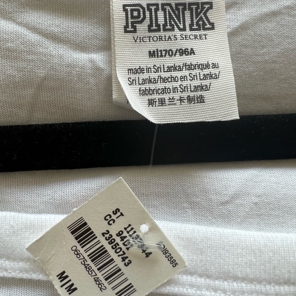 PINK Victoria’s Secret White Varsity Stripe Lace Up Long Sleeve Top Size Medium - Picture 8 of 8